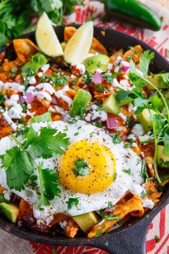 Chicken enchilada chilaquiles