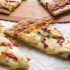 Chicken pesto pizza with sun-dried tomatoes