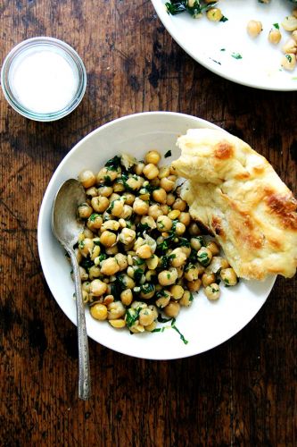 Chickpea Saute With Basil And Pine Nuts