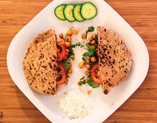 Chickpea Stuffed Pita Sandwich