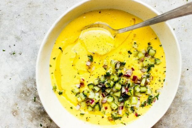 Farmers' Market Chilled Soup with Cucumber Salad