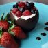 Chocolate bowls with Chambord whipped cream and berries