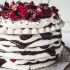 CHOCOLATE  and CHERRY MERINGUE STACK CAKE