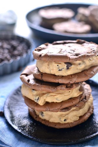 Peanut butter filled chocolate sandwich cookies