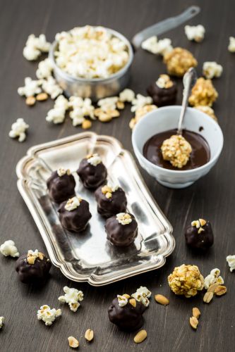 Chocolate Peanut Butter Popcorn Trifles