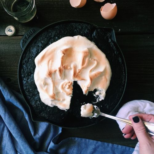 Chocolate Rye Stout Cake With Marshmallow Whiskey Meringue