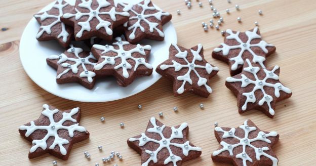 Chocolate Snowflake Shortbread Cookies