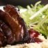 Cider Braised Pork Belly with Cranberry Chutney and Apple Frisée Salad