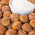 Copycat Auntie Anne's cinnamon sugar pretzel nuggets with cream cheese dipping sauce