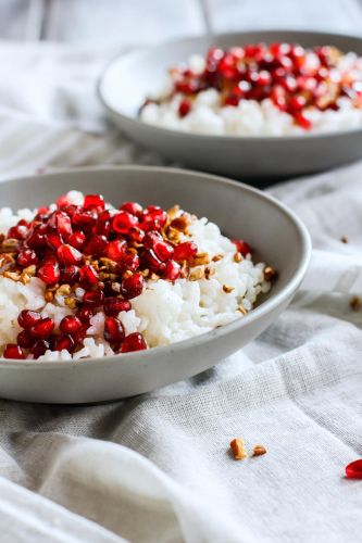 Coconut Rice and Pomegranate Porridge