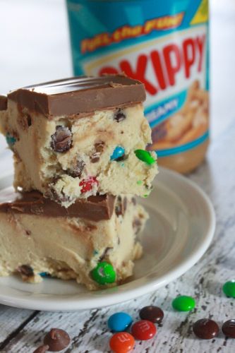 Chocolate Chip and M&M Cookie Dough Bars Dessert