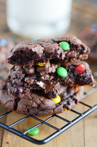 M&M Brownie Cookies