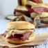 Corned Beef Sliders with Spicy Mustard and Melted Cheddar Cheese