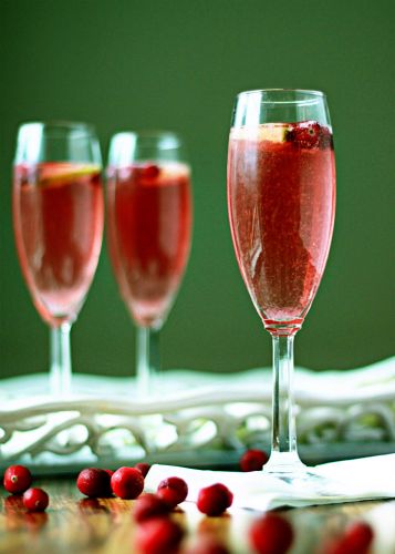 Cranberry Lime Champagne Cocktail