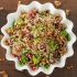 Cranberry quinoa salad with candied walnuts