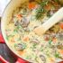 CREAMY CHICKEN AND MUSHROOM SOUP