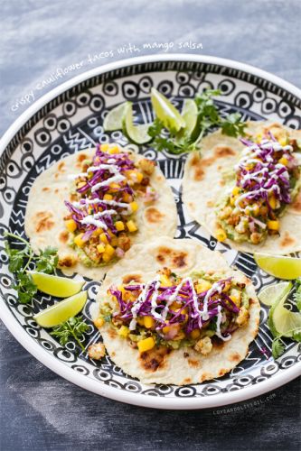 Crispy Cauliflower Tacos With Mango Salsa