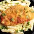 Crispy lemon chicken with creamy garlic penne pasta
