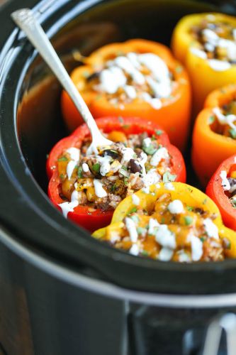 Slow cooker stuffed peppers