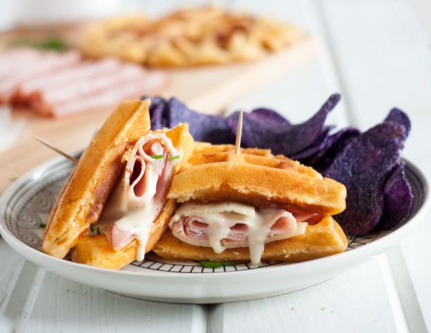 Croque Monsieur Waffle Sandwich