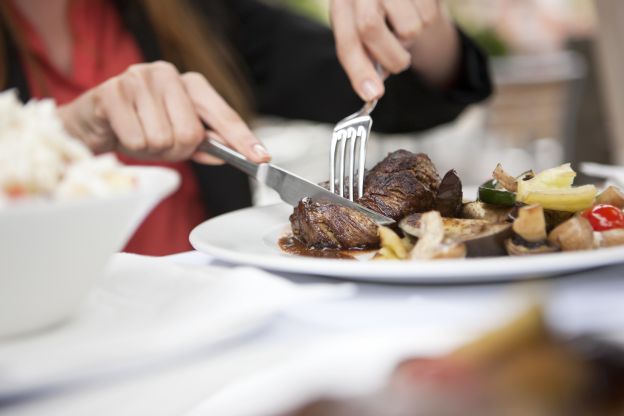 Cutting steak or other meats all at once
