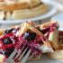 Lemon Belgian Waffles with Blueberry Syrup
