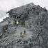 A temple covered in volcanic ash in Japan
