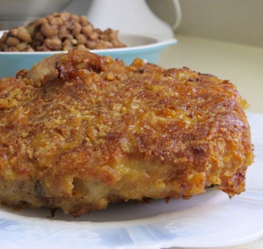 butter crusted parmesan pork chops