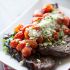 Grilled Sirloin Steak with Roasted Tomatoes and Blue Cheese