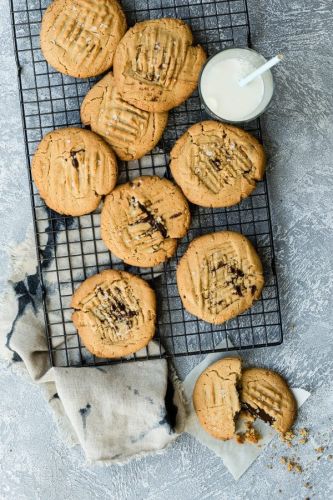 Peanut Butter Chocolate Stuffed Cookies