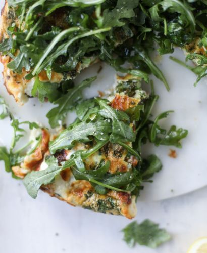 Spring Veggie Frittata with Queso and Arugula