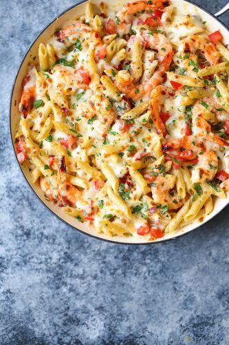 Shrimp Alfredo Pasta Bake