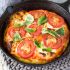 77. Skillet margarita polenta pizza