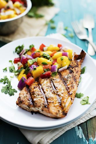 Grilled Salmon With Mango Salsa