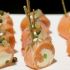 Salmon and cream cheese wheels