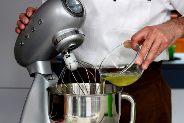 Pour the egg whites into the bowl of an electric mixer
