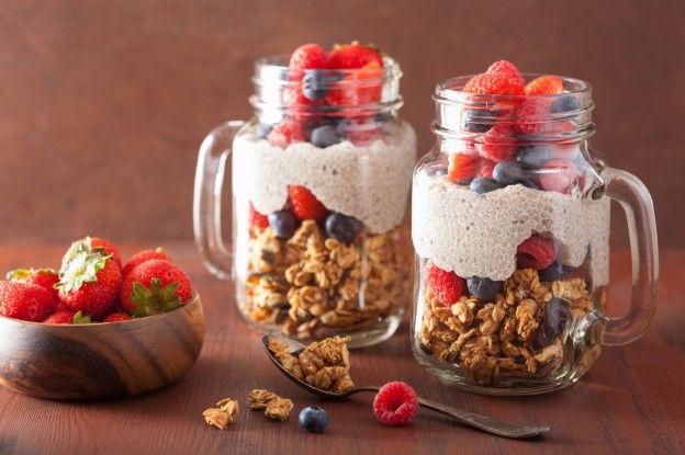 Granola and fruits