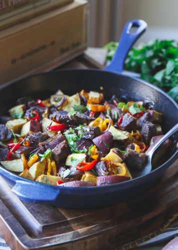 Smoky Steak, Potato And Pepper Skillet