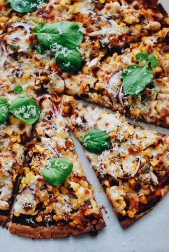 Rotisserie Chicken Roasted Corn and Jalapeno Pizza