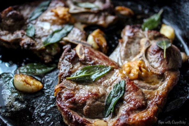 Pan-Fried Lamb Chops with Miso Butter