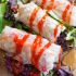 honey sriracha chicken spring rolls