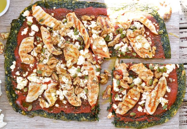 Spinach crust pizza