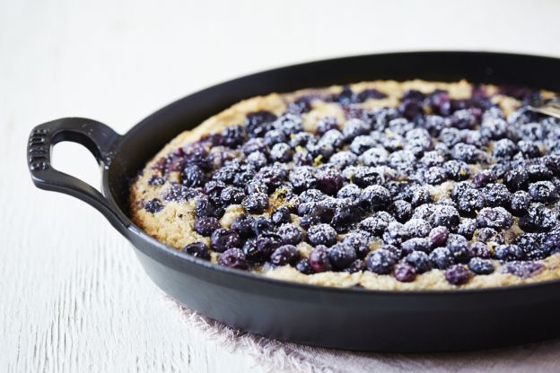 Blueberry ricotta skillet cake