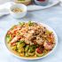 Thai drunken zucchini noodles with spicy honey chicken