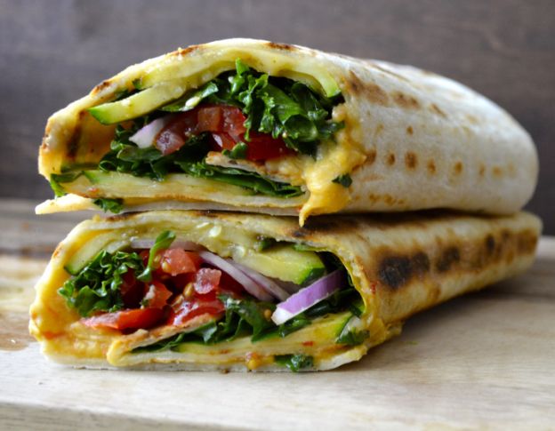 Grilled Zucchini Hummus Wrap