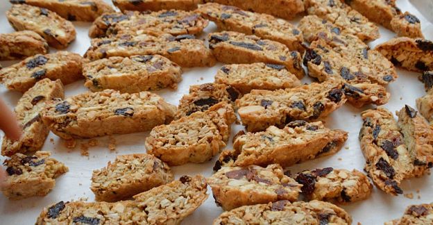 Cherry Almond Oatmeal Biscotti