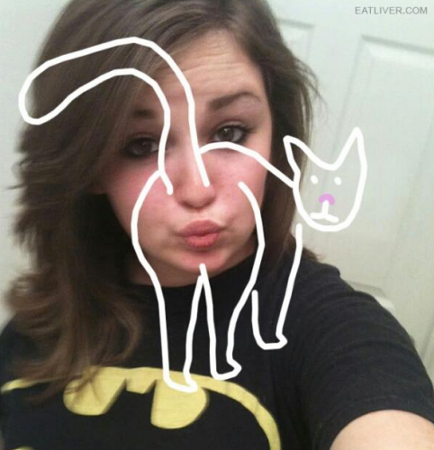 That duck face selfie looks like a cat's ass