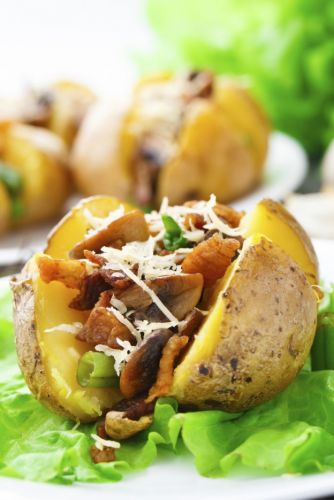 Mushrooms and ham