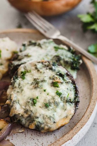 Spinach Stuffed Portobello Mushrooms