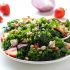 Strawberry Kale Salad with Tempeh Bacon